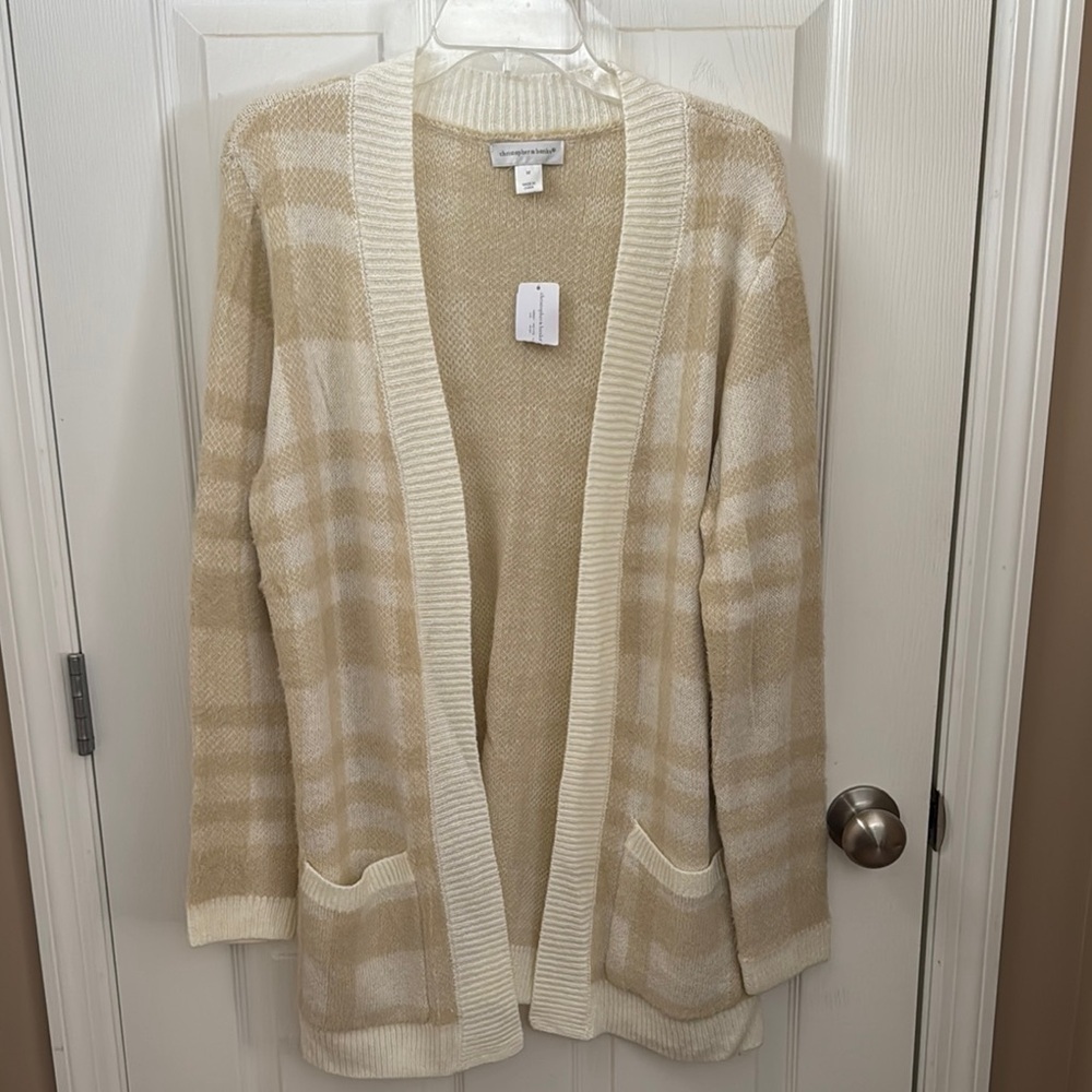 NWT Christopher & Banks Long Cardigan Sweater with Soft Knit Texture